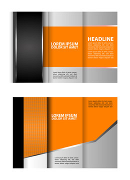 Black and orange template for advertising brochure
