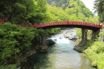 日光二荒山神社　神橋と新緑