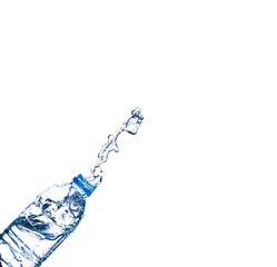 Water splash from a plastic bottle