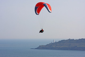 Paraglider above Start Point