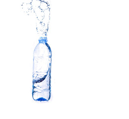 Water splash from a plastic bottle