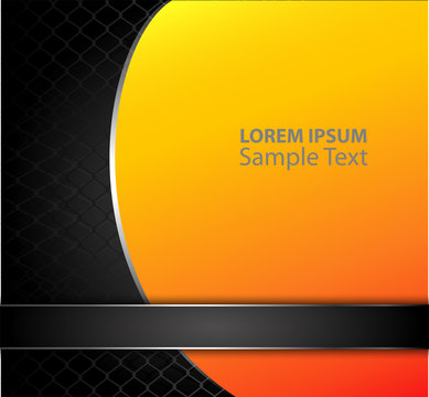 Orange, black vector Template Abstract background with curves lines and shadow. For flyer, brochure, booklet and websites design
