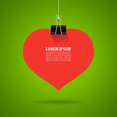 Hanging heart sticker