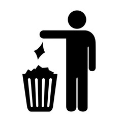 Use trash can vector sign