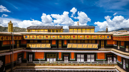 Colorful exterior of Potala Palace in Lhasa, Tibet