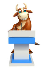  Bull cartoon character with speech table