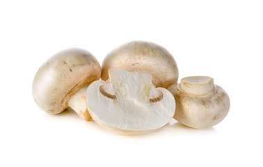 Champignon mushroom on white background