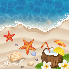 Obraz na płótnie Canvas Summer beach background with sea