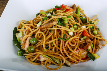 Asian pasta with seafood