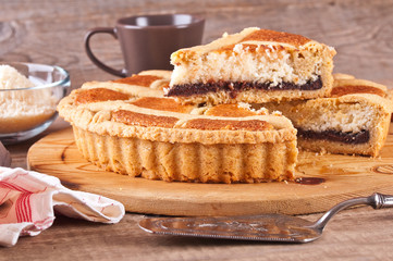 Chocolate coconut tart.