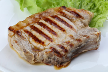 Grilled pork steak