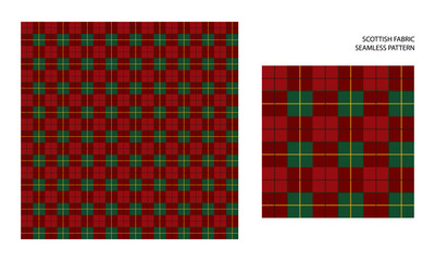 Vector seamless pattern. Textured tartan plaid