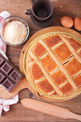 Chocolate coconut tart.