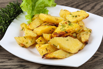 Baked potato with dill