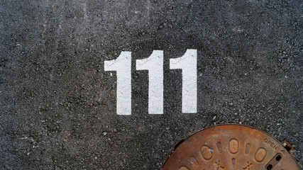 Number 111, draw by paint - obrazy, fototapety, plakaty