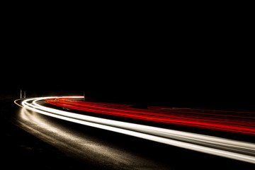 light trails in tunnel