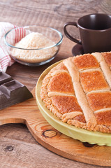 Chocolate coconut tart.