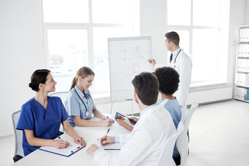 group of doctors on presentation at hospital