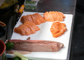 salmon sashimi
