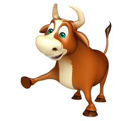 cute Bull funny cartoon character