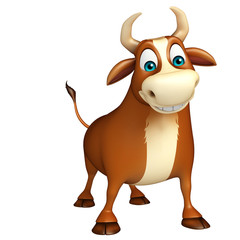 cute Bull funny cartoon character