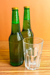bottle and glass with beer