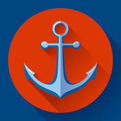Anchor text icon, vector illustration. Flat design style.