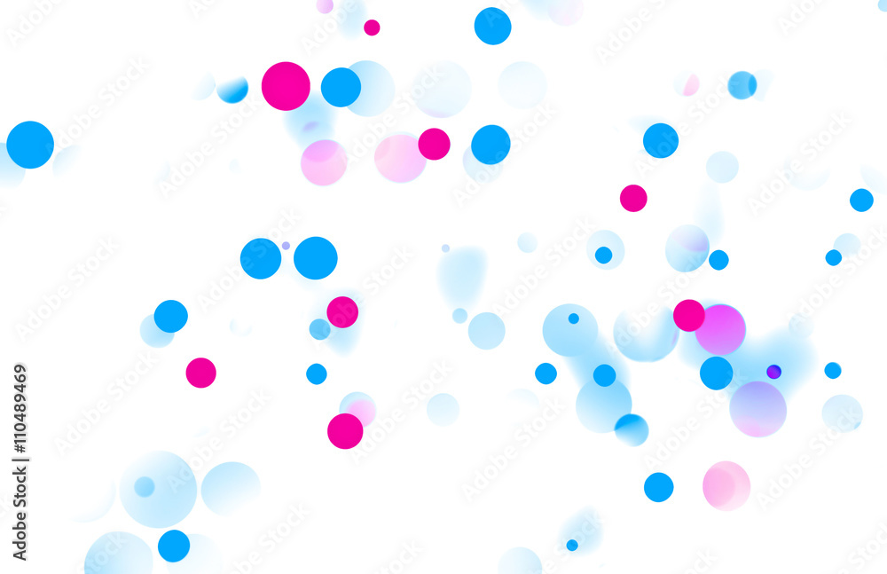 Poster simple floating bokeh abstract with thinly scattered pink and blue spots