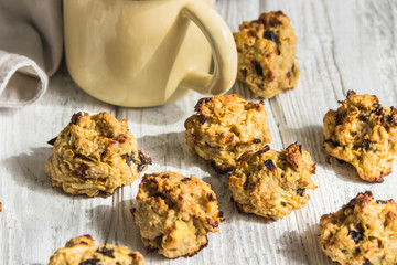 Oatmeal cookies with milk. 