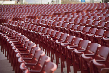 red seat in stadium.