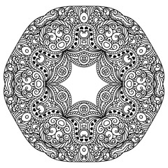 Vector henna tatoo mandala. Mehndi style.
