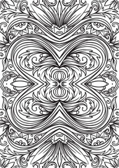 Cover ornamental pattern for card or book. Vintage floral hand drawn illustration. Victorian Motif. Retro banner, invitation, wedding card, scrap booking.