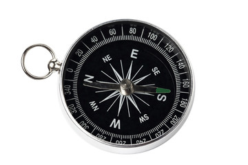view of a black compass.