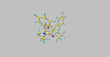 Acetylmethadol molecular structure isolated on grey
