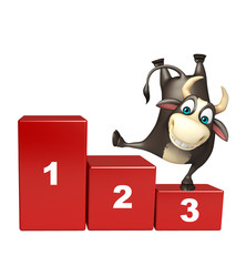 Bull cartoon character with level