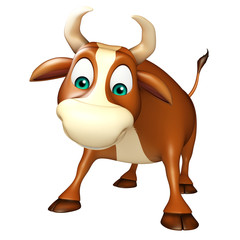 cute Bull funny cartoon character