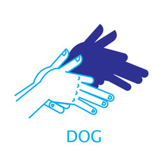 Vector Illustration of Shadow Hand Puppet Dog.