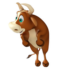cute Bull funny cartoon character