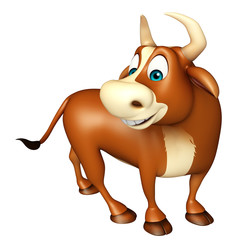 cute Bull funny cartoon character