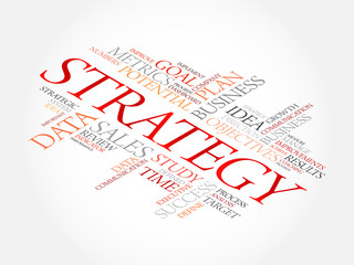 Strategy word cloud, business concept