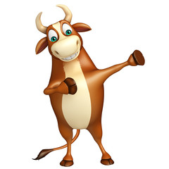 cute Bull funny cartoon character