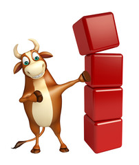 Bull cartoon character with level