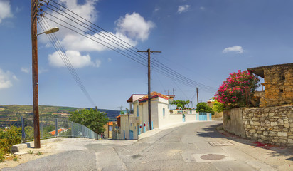 Fototapeta na wymiar Omodos Village, Cyprus / Omodos village in the Troodos Mountains in the summer sunny day