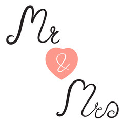Hand drawn Mr and Mrs