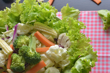 Mixed Vegetables have a carrots, broccoli, cauliflower,  Purple