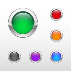 Set of colored web buttons