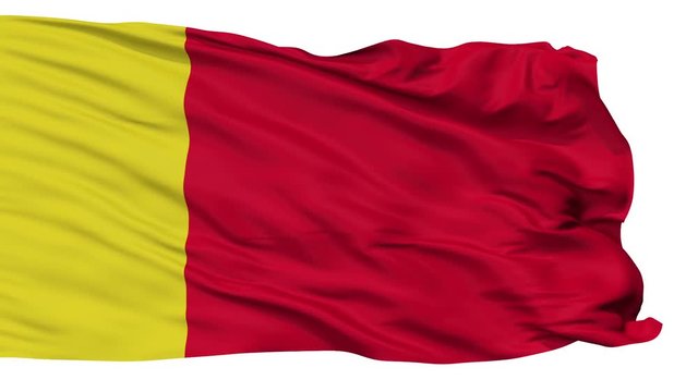 Moroni Capital City Flag of Comoros, Isolated Realistic 3D Animation, Seamless Loop - 10 Seconds Long