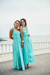 Bridesmaids on the seaside