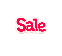 Sale Red vector lettering design banner for web, flyer, brochure, poster. modern Red and white simple letters sale. EPS 10
