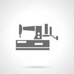 Domestic sewing machine glyph style vector icon